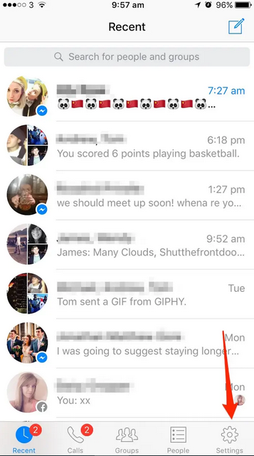 Read Secret Conversations on Messenger- check hidden inbox step 1