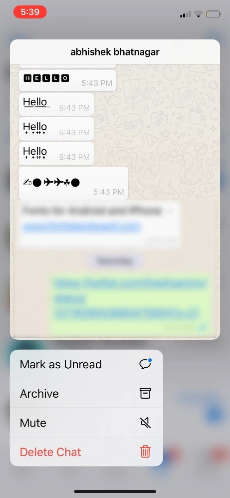 read conversation using 3d touch