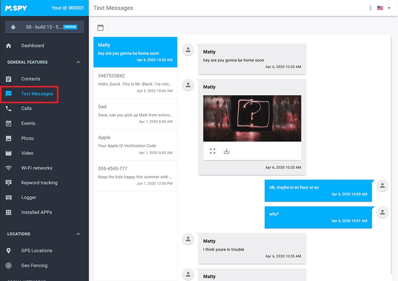 track text messages on your iPhone mspy app