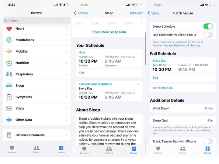 how to turn off sleep off in iphone health app